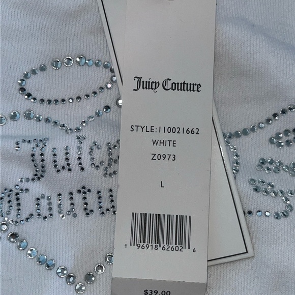 Juicy Couture White Rhinestone Wing Logo Cropped Tank - Picture 2 of 5